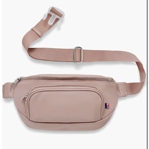 Kibou faux leather diaper belt bag blush pink